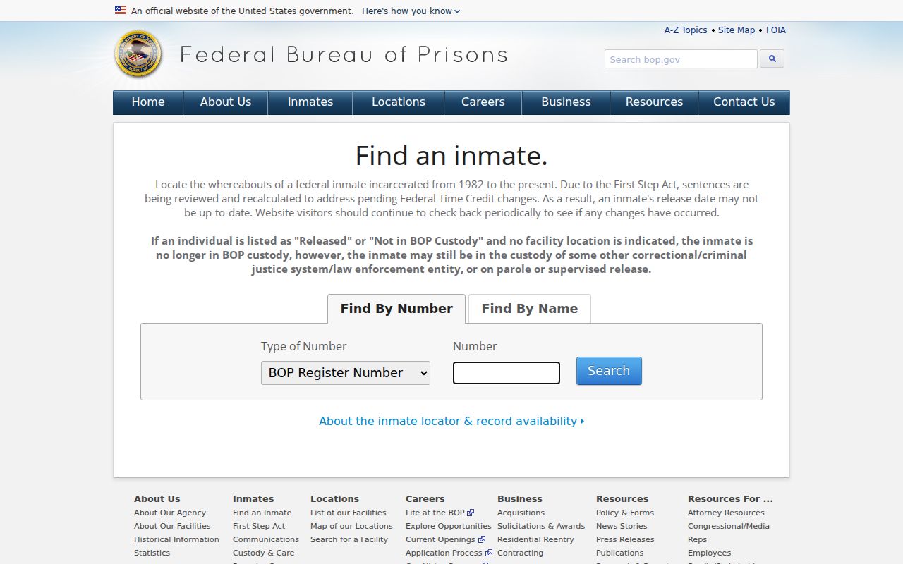 Federal inmate locator beyond Crosby County arrest history