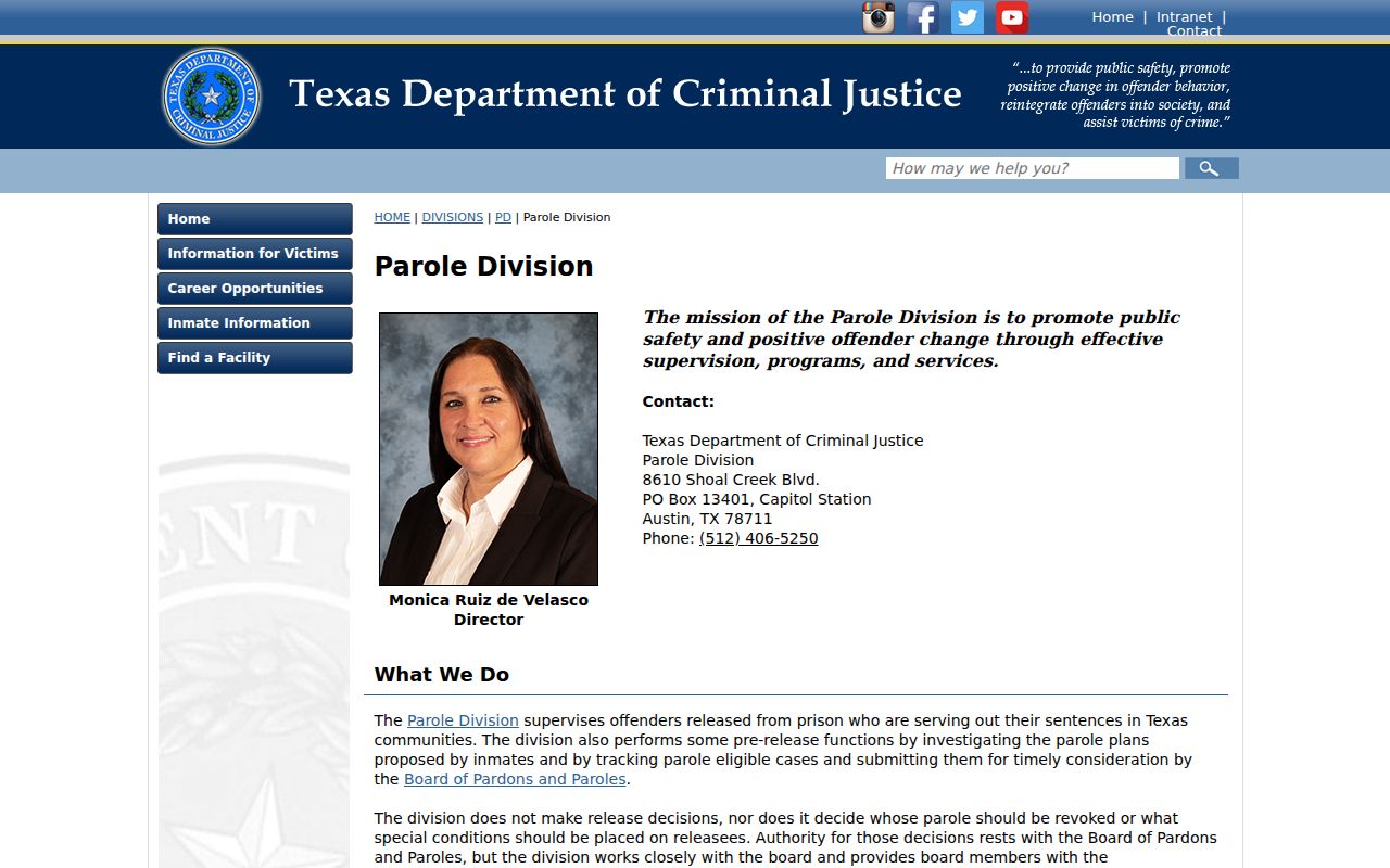 TDCJ parole supervision related to Crosby County criminal records