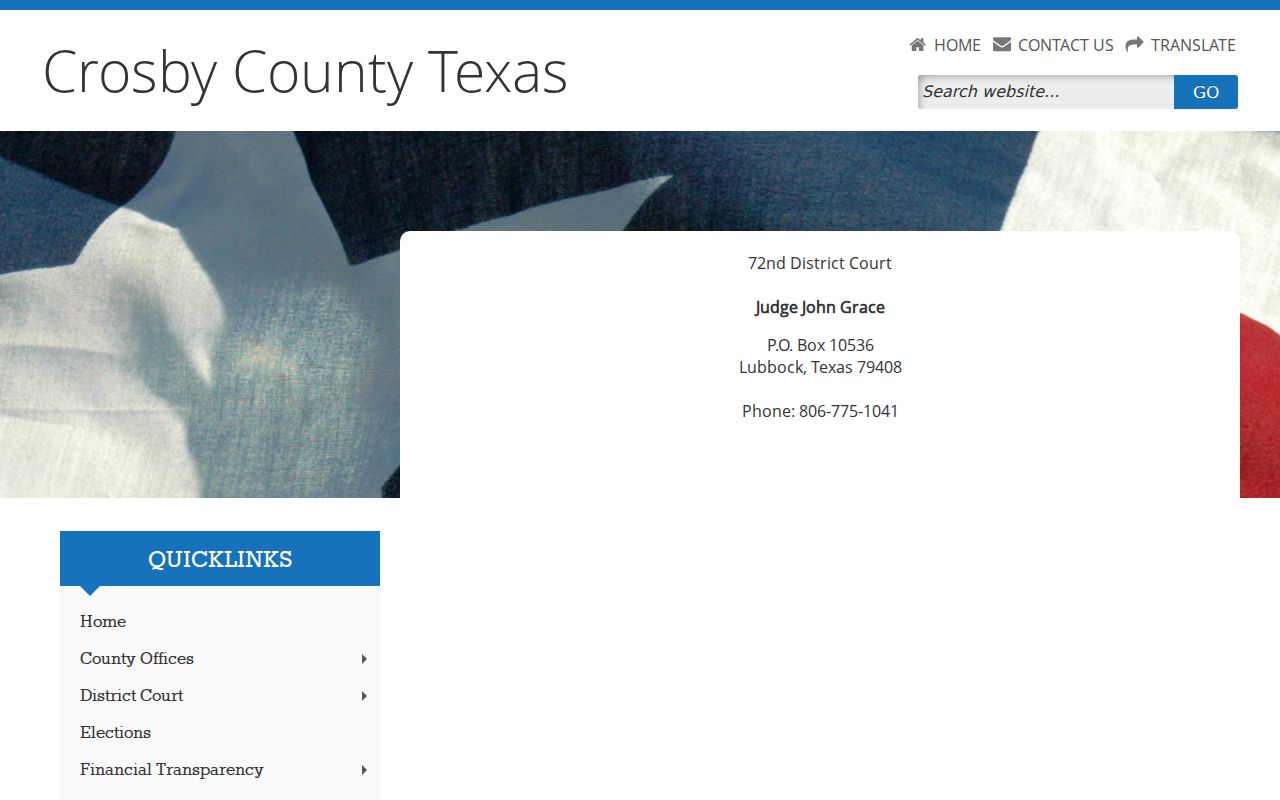 Crosby County criminal court cases at the 72nd District Court