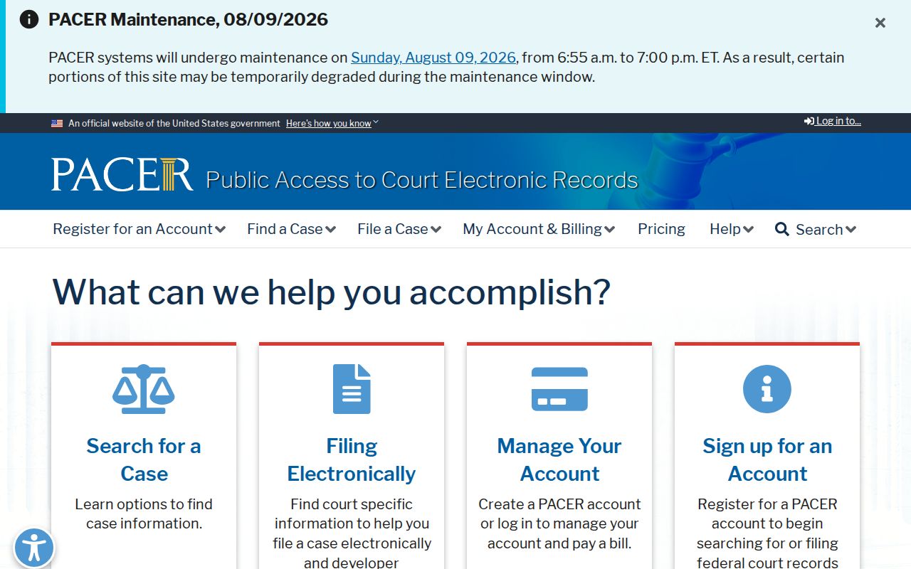 Federal PACER search beyond Crosby County criminal court cases