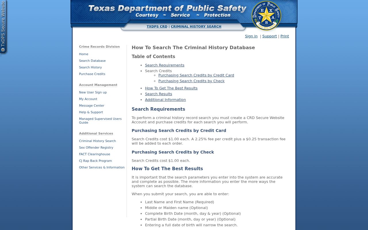Texas DPS search supporting Crosby County criminal case research