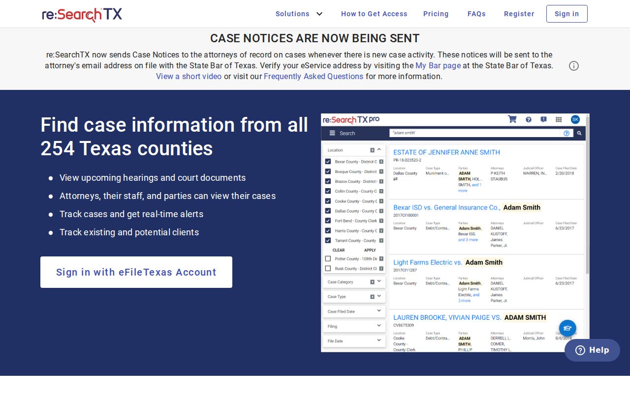 Crosby County criminal case research through re SearchTX